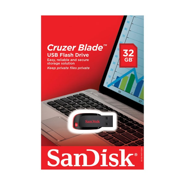 فلش سن دیسک Cruzer Blade USB 2.0 ظرفیت 32 گیگابایت SDCZ50-B35